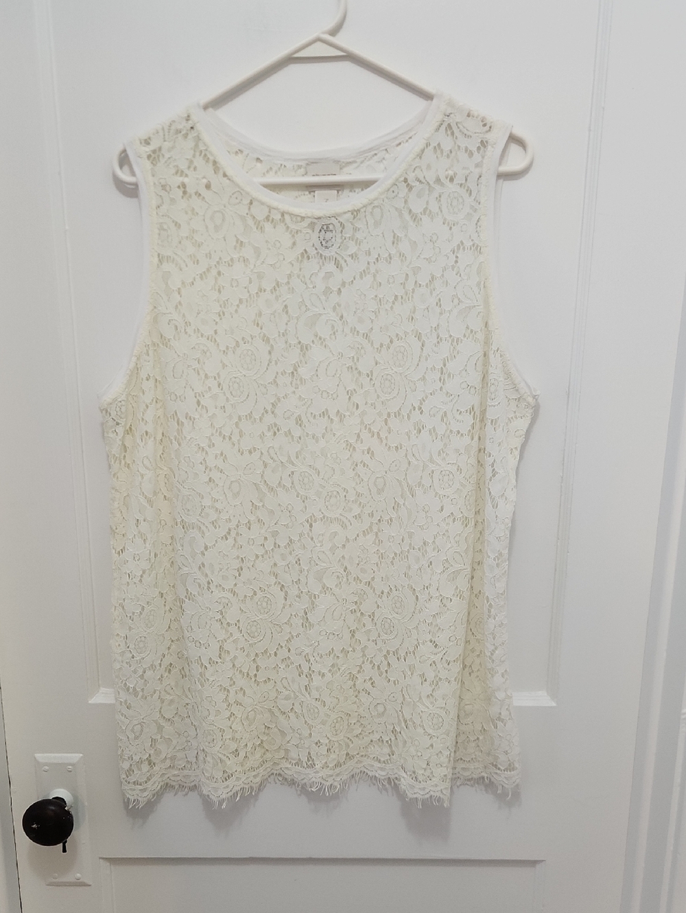 Chico's Cream Lace Sleeveless Top Size 3 (US XL)